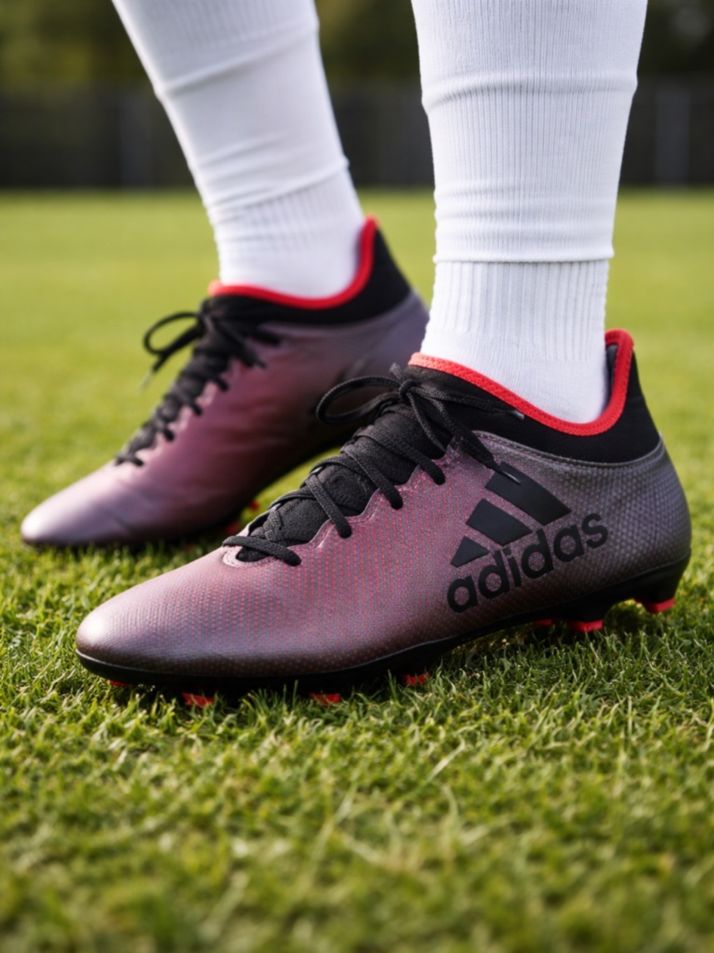 Adidas X 17.4 FG Soccer Cleats Mens 10.5 Black Red Firm Ground Football Boots